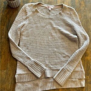 Women's Victoria’s Secret 100% Cotton Waffle Knit Warm Beige Sweater Size Medium